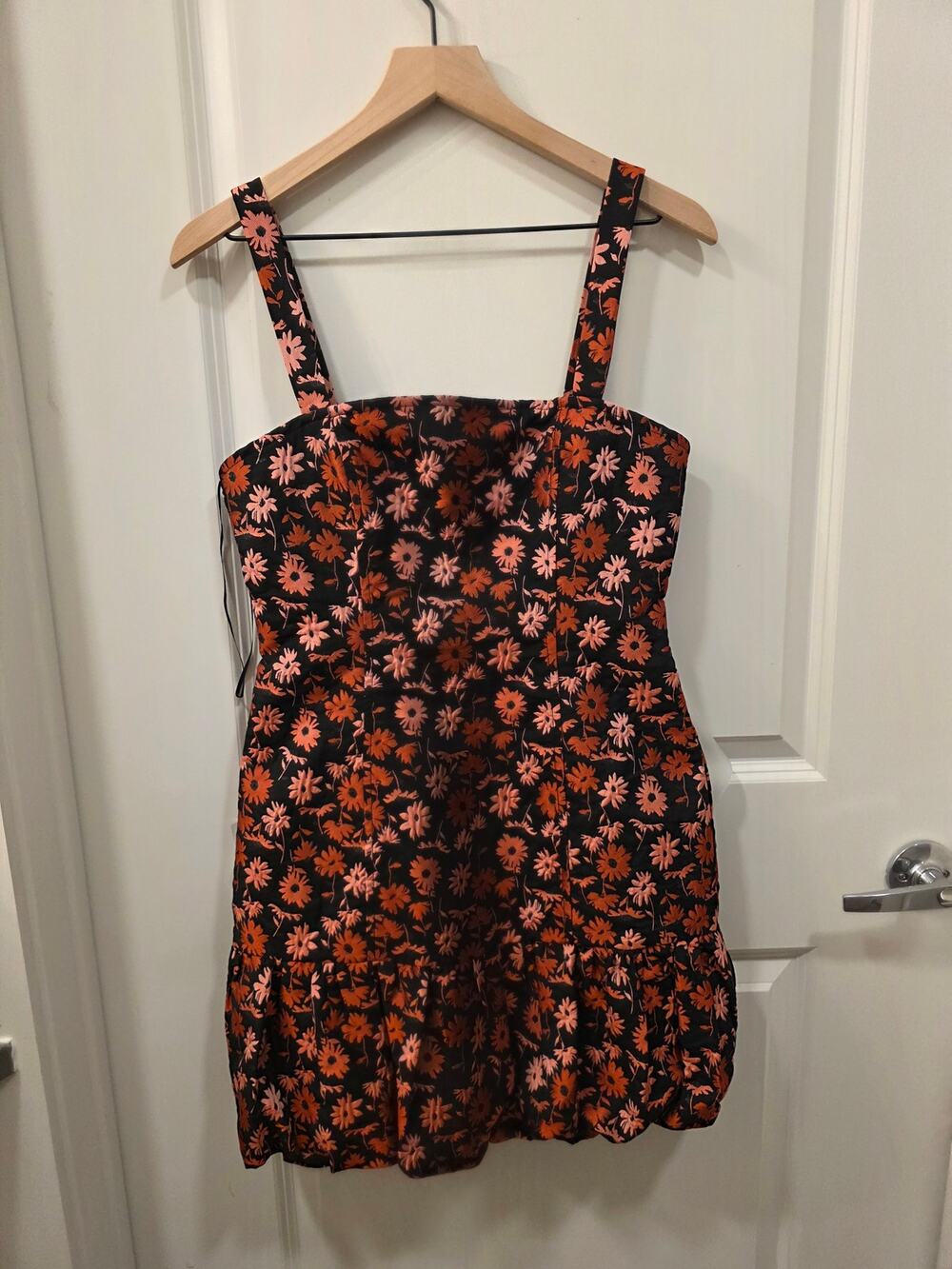 Sugarlips Black Floral Dress with Bubble Hem